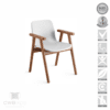 Cadeira fixa Pé Palito com braço em madeira envernizada – Cavaletti Match