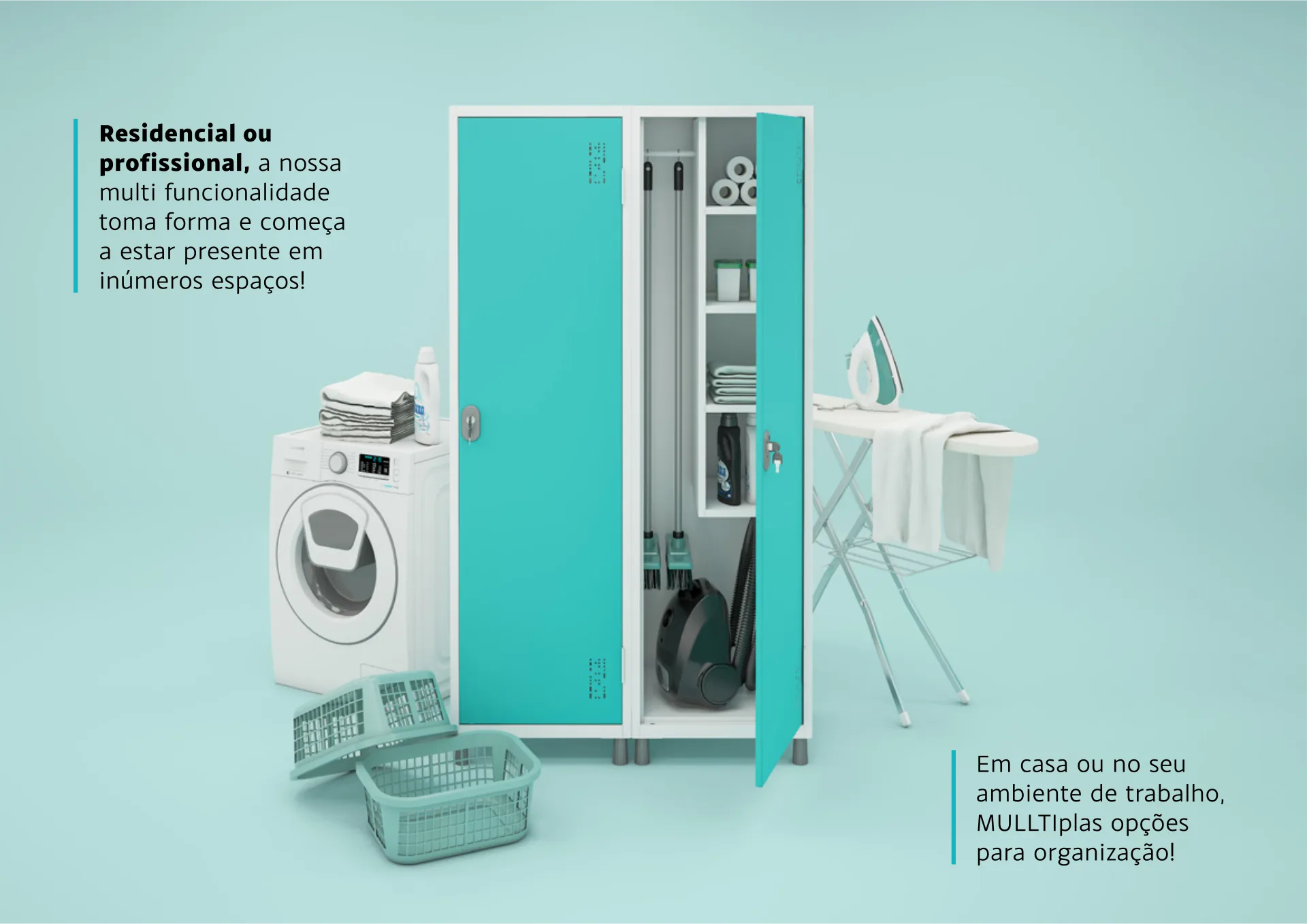 Armário Multiuso – 1 Cabideiro + 6 Prateleiras – Linha Mullti – W3
